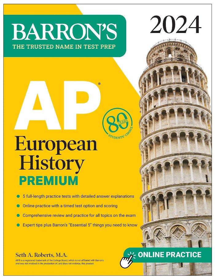 Download PDF ePub Barrons AP European History Premium 2024 5 Practice