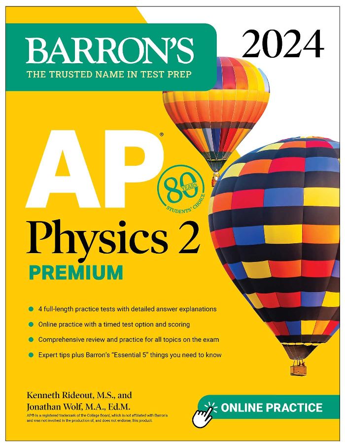 Download PDF ePub Barrons AP Physics 2 Premium 2024 4 Practice Tests